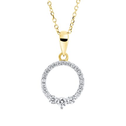 Collier Gelbgold 18kt 0,21 Diamantschmuck mit 22 Diamanten - 4N191