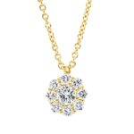 Collier Gelbgold 18kt 0,21 Diamantschmuck mit 9 Diamanten - 4N769