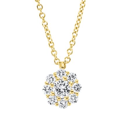 Collier Gelbgold 18kt 0,21 Diamantschmuck mit 9 Diamanten - 4N769