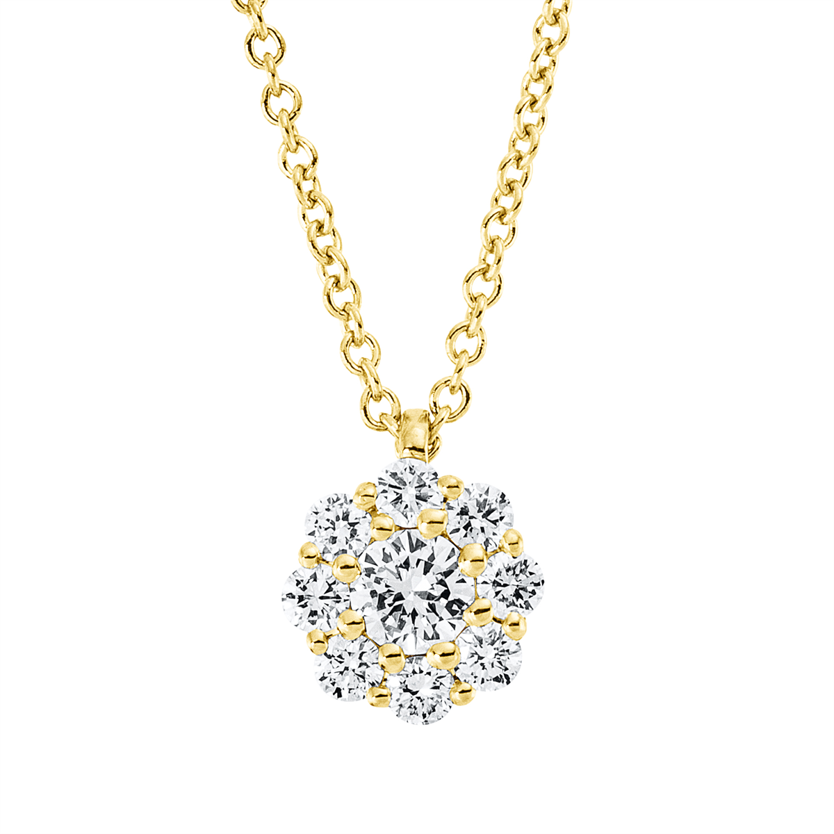 4N769G Collier Gelbgold 18kt 0,21 Diamantschmuck mit 9 Diamanten - 4N769 – Bild 1