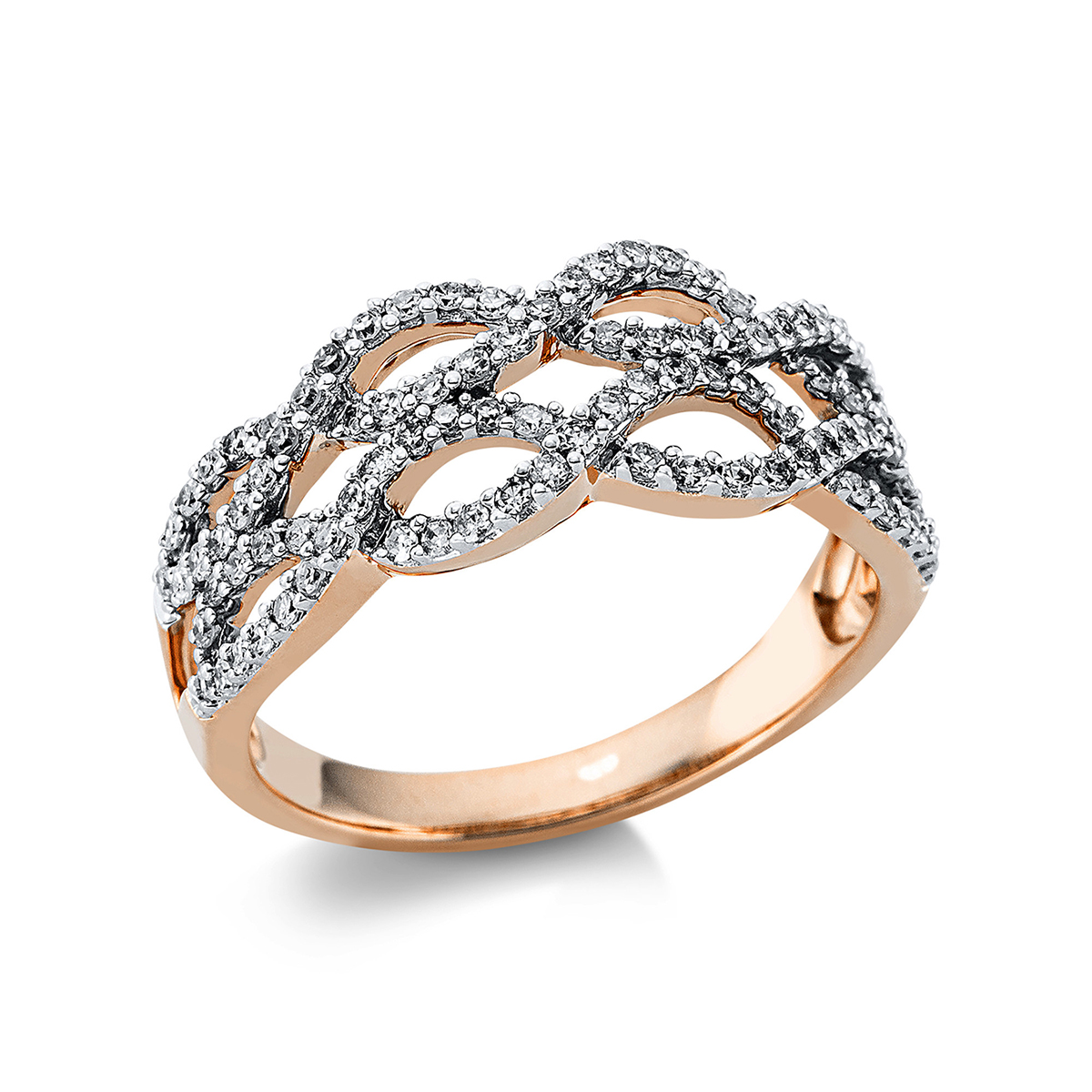 1AD33RW Mehrfachsteinbesatz Rosegold / Weißgold 18kt 0,50 Diamantringe mit 96 Diamanten - 1AD33 – Bild 1