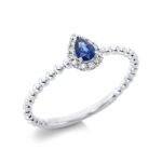 Farbstein 3er-Krappe Weißgold 18kt 0,05 Diamantringe Farbstein 0,17 ct - 1AE64