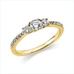 Solitaeire 4er-Krappe Gelbgold 18kt 0,61 Diamantringe mit 15 Diamanten - 1BI99