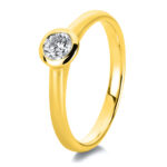 Solitaeire Zarge Gelbgold 18kt 0,30 Diamantringe mit 1 Diamanten - 1C533