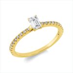 Solitaeire 4er-Krappe Gelbgold 18kt 0,54 Diamantringe mit 23 Diamanten - 1CD18