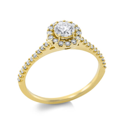 Solitaeire Gelbgold 18kt 0,60 Diamantringe mit 35 Diamanten - 1CF33