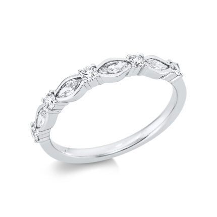 Mehrfachsteinbesatz Weißgold 18kt 0,46 Diamantringe mit 9 Diamanten - 1CT13