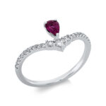 Farbstein Weißgold 18kt 0,26 Diamantringe Farbstein 0,35 ct - 1CY82