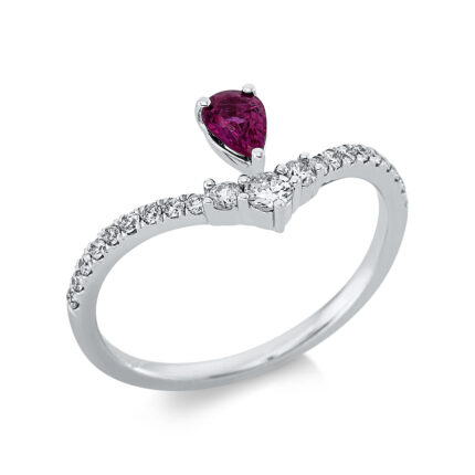 Farbstein Weißgold 18kt 0,26 Diamantringe Farbstein 0,35 ct - 1CY82