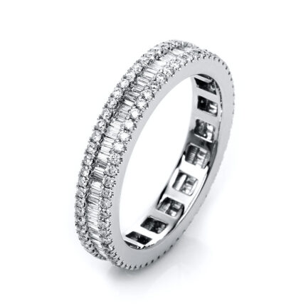 Mehrfachsteinbesatz Weißgold 18kt 1,15 Diamantringe mit 197 Diamanten - 1D676