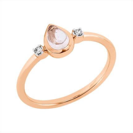 Farbstein Rosegold 18kt 0,03 Diamantringe Farbstein 0,39 ct - 1DF07