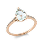 Farbstein 3er-Krappe Rosegold 18kt 0,09 Diamantringe Farbstein 1,53 ct - 1DI33