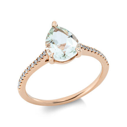 Farbstein 3er-Krappe Rosegold 18kt 0,09 Diamantringe Farbstein 1,53 ct - 1DI33