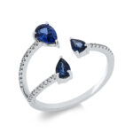 Farbstein Weißgold 18kt 0,12 Diamantringe Farbstein 1,04 ct - 1EU95