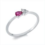 Farbstein Weißgold 18kt 0,08 Diamantringe Farbstein 0,16 ct - 1EY89