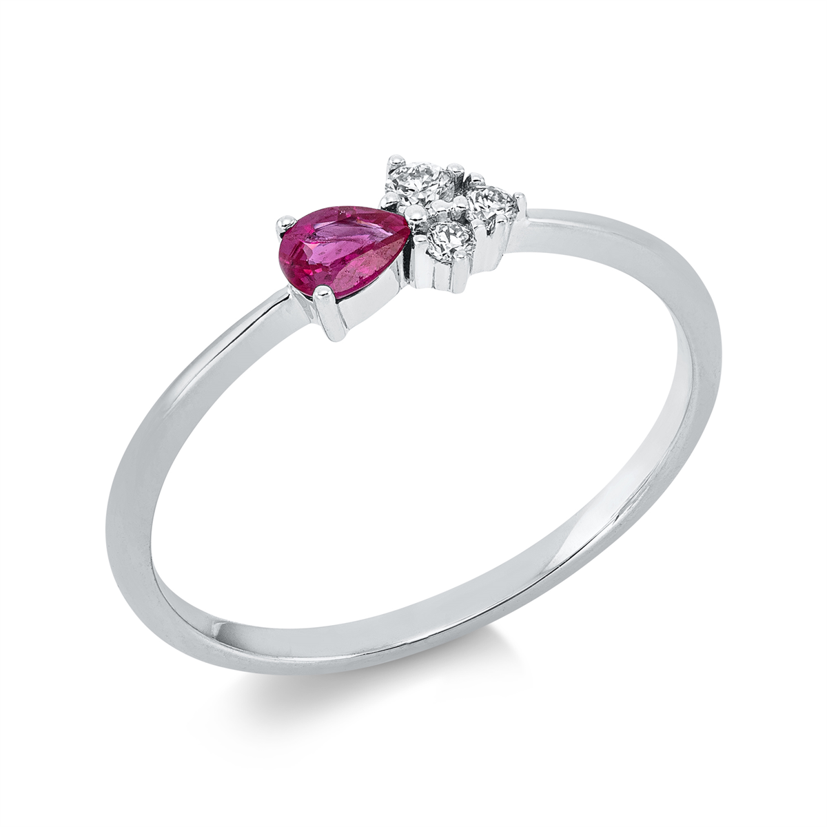 1EY89W Farbstein Weißgold 18kt 0,08 Diamantringe Farbstein 0,16 ct - 1EY89 – Bild 1