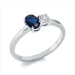 Farbstein Weißgold 18kt 0,19 Diamantringe Farbstein 0,56 ct - 1EZ04