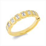 Baguette Zarge Gelbgold 18kt 0,90 Diamantringe mit 9 Diamanten - 1EZ89