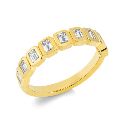 Baguette Zarge Gelbgold 18kt 0,90 Diamantringe mit 9 Diamanten - 1EZ89