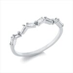 Baguette Weißgold 18kt 0,17 Diamantringe mit 8 Diamanten - 1EZ97
