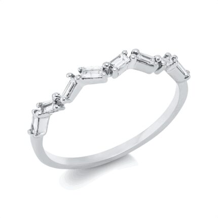 Baguette Weißgold 18kt 0,17 Diamantringe mit 8 Diamanten - 1EZ97