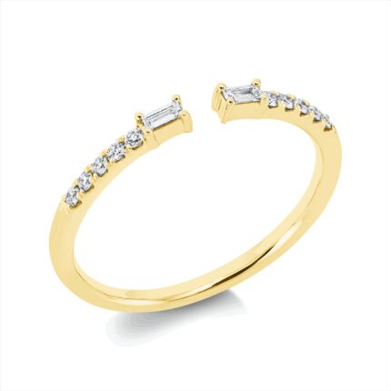 Baguette Gelbgold 18kt 0,14 Diamantringe mit 12 Diamanten - 1FF77