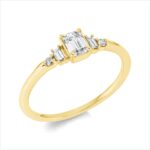 Solitaeire 4er-Krappe Gelbgold 18kt 0,41 Diamantringe mit 5 Diamanten - 1FP25