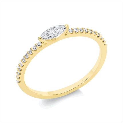 Solitaeire Gelbgold 18kt 0,36 Diamantringe mit 21 Diamanten - 1FQ72