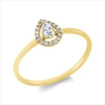 Solitaeire Gelbgold 18kt 0,24 Diamantringe mit 18 Diamanten - 1FR07