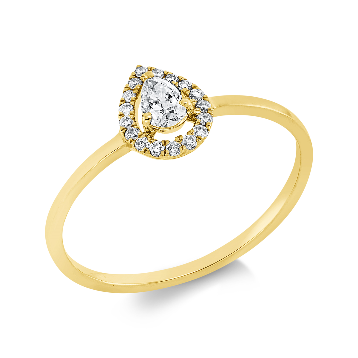 1FR07G Solitaeire Gelbgold 18kt 0,24 Diamantringe mit 18 Diamanten - 1FR07 – Bild 1