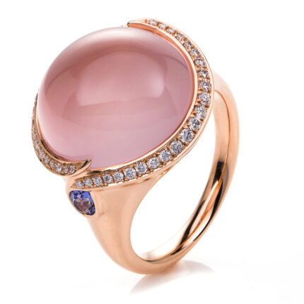 Farbstein Rosegold 18kt 0,27 Diamantringe Farbstein 14,94 ct - 1G656