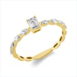 Solitaeire Gelbgold 18kt 0,54 Diamantringe mit 9 Diamanten - 1GG47