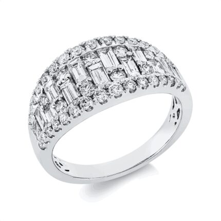 Baguette Weißgold 18kt 1,55 Diamantringe mit 54 Diamanten - 1GJ63