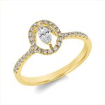 Solitaeire Gelbgold 18kt 0,42 Diamantringe mit 47 Diamanten - 1GU59
