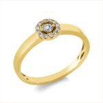 Solitaeire Gelbgold 18kt 0,14 Diamantringe mit 13 Diamanten - 1GV35