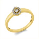 Solitaeire Gelbgold 18kt 0,16 Diamantringe mit 13 Diamanten - 1GV40