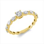 Solitaeire Gelbgold 18kt 0,77 Diamantringe mit 9 Diamanten - 1GV70