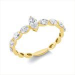 Solitaeire Gelbgold 18kt 0,81 Diamantringe mit 9 Diamanten - 1GV72