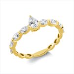 Solitaeire Gelbgold 18kt 0,77 Diamantringe mit 9 Diamanten - 1GV76