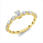 Solitaeire Gelbgold 18kt 0,78 Diamantringe mit 9 Diamanten - 1GV79