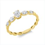 Solitaeire Gelbgold 18kt 0,57 Diamantringe mit 5 Diamanten - 1GV85
