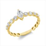 Solitaeire Gelbgold 18kt 0,60 Diamantringe mit 9 Diamanten - 1GV87