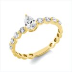 Solitaeire Gelbgold 18kt 0,72 Diamantringe mit 9 Diamanten - 1GV92
