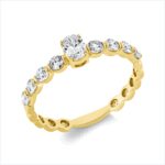 Solitaeire Gelbgold 18kt 0,61 Diamantringe mit 9 Diamanten - 1GV93