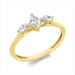 Solitaeire Gelbgold 18kt 0,38 Diamantringe mit 3 Diamanten - 1GW49
