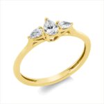 Solitaeire Gelbgold 18kt 0,33 Diamantringe mit 3 Diamanten - 1GW51