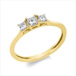Solitaeire Gelbgold 18kt 0,37 Diamantringe mit 3 Diamanten - 1GW53