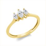 Solitaeire Gelbgold 18kt 0,32 Diamantringe mit 3 Diamanten - 1GW55