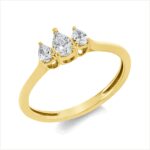 Solitaeire Gelbgold 18kt 0,34 Diamantringe mit 3 Diamanten - 1GW57