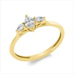Solitaeire Gelbgold 18kt 0,32 Diamantringe mit 3 Diamanten - 1GW64